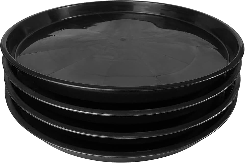 Plant Saucer 16 18 20 22 Inch, 4 Pack Heavy Duty Large Plant Tray for Planter Pot, Plastic Flower Pot Saucers Drip Water Trays for Indoors and Outdoors (18 Inch)