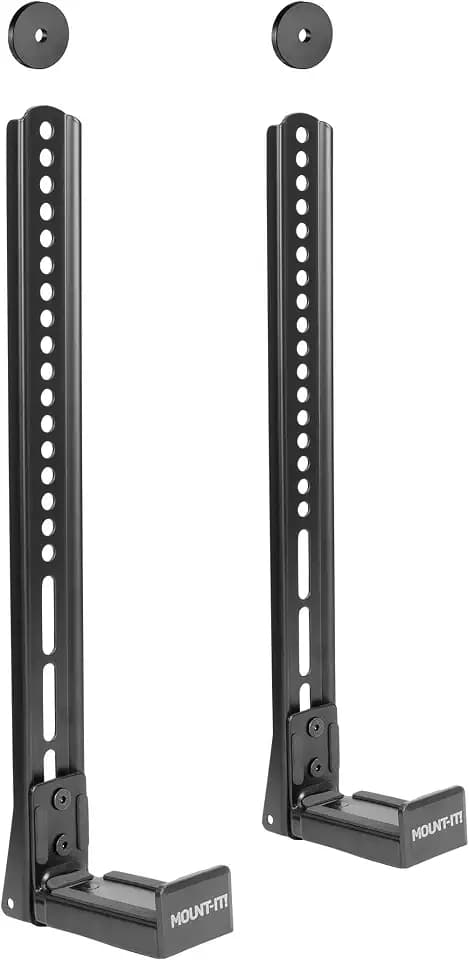 Mount-It! Soundbar Mount for TV and Wall Mounting | 2-in-1 Soundbar Bracket for Back of TV or Wall Mount Installation | Universal Base Fits All Soundbars