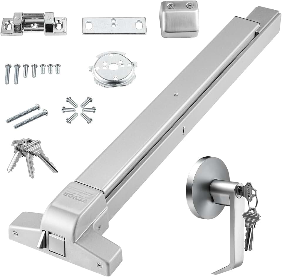 VEVOR Panikstange für 711-1041 mm Breit Tür Panikausgang Gerät 698 x 154 x 65 mm Ausstiegsgerät Panikausgang Schloss Türschieber Schiebestange Ideal für Hotel Flughafen Apartment Einkaufszentrum usw.