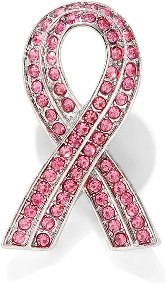 Breast Cancer Awareness Pink Ribbon Lapel Pin Love Faith Strength Hope Brooch for Women