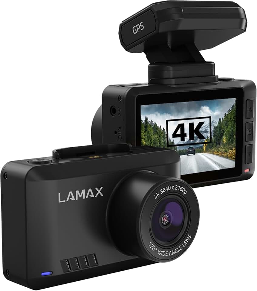 LAMAX T10 Dashcam 4K, GPS, 60 fps, Radarwarner für Auto (50 Länder), WiFi + Mobile App, 2,45“ Display, Auto Kamera mit 170° Weitwinkelobjektiv, Parküberwachung, G-Sensor, Magnethalterung
