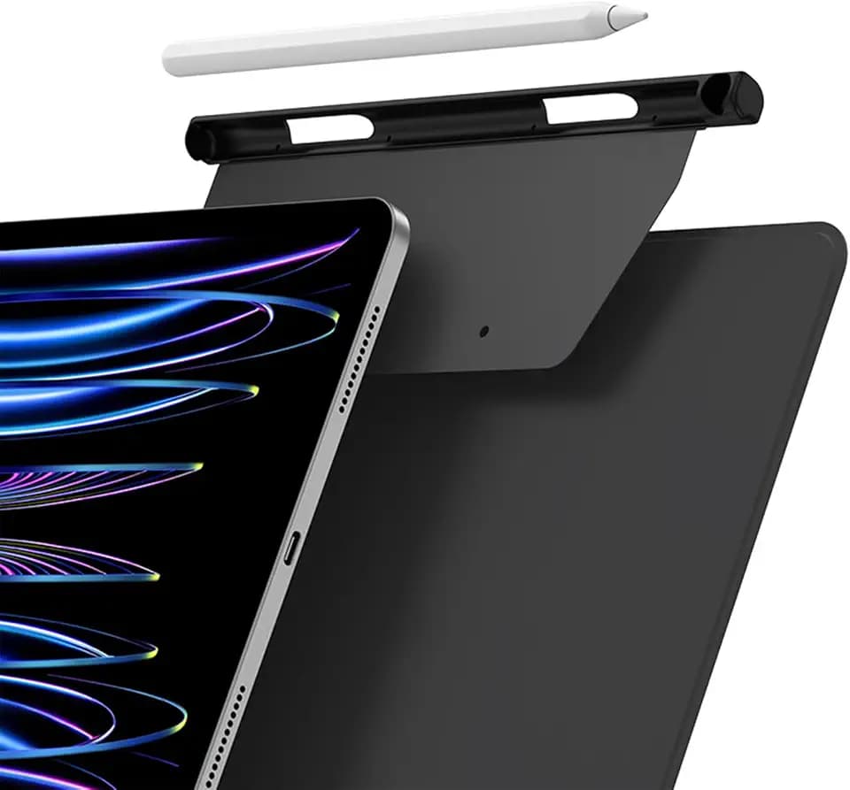 Pencil Stifthalter für Apple Pencil 2. Generation Hülle Kompatibel mit Magic Keyboard, Smart Keyboard Folio und Anderen Magnetisch Hülle, Stylus Pen Halter für iPad - Schwarz