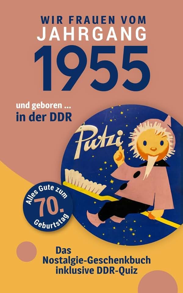 Geboren in der DDR - wir Frauen vom Jahrgang 1955: Eine schöne Kombination aus Glückwunschkarte & Nostalgie-Geschenkbuch - inklusive DDR-Quiz