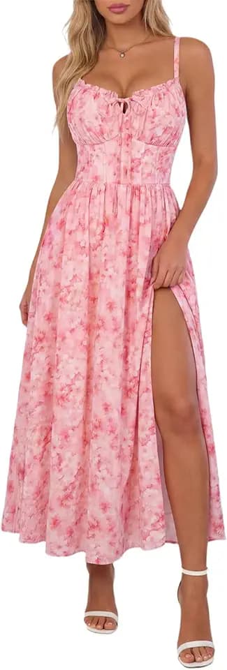 Scarlet Darkness Wedding Guest Dresses for Women Floral Corset Sundress