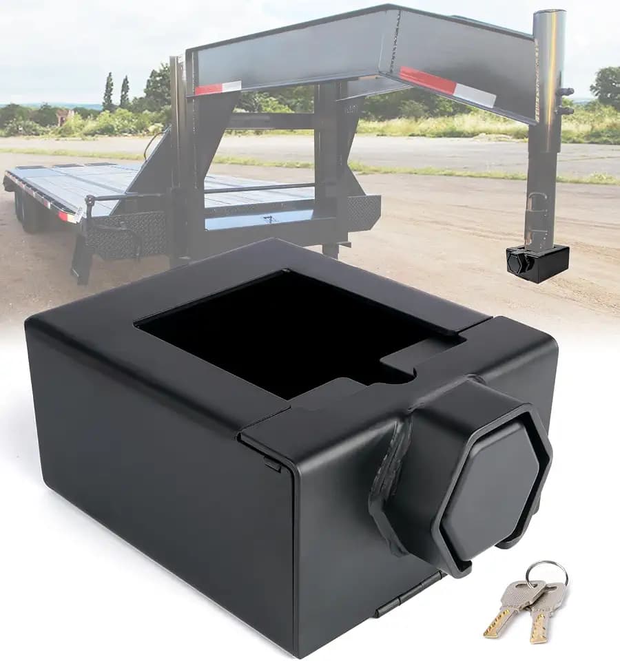 Gooseneck Trailer Lock for Most 7-Inch Bottom Plate Coupler, Black