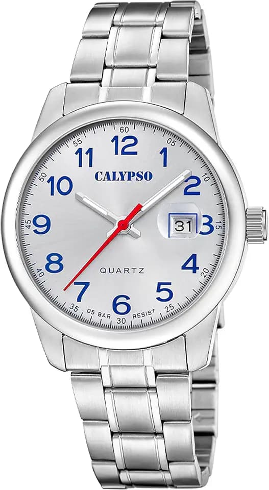 Calypso Herrenuhr Analog aus Edelstahl 316l Silberfarben