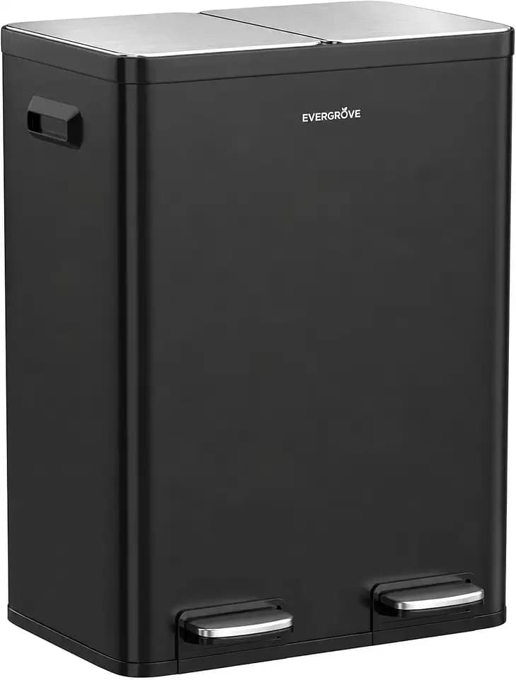 EverGrove 60L Mülltrennsystem, 2x30L, Edelstahl-Deckel