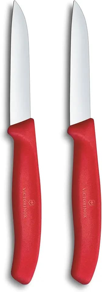 Victorinox 2er Set Gemüsemesser & Schälmesser - 8 cm - Scharf - Rot