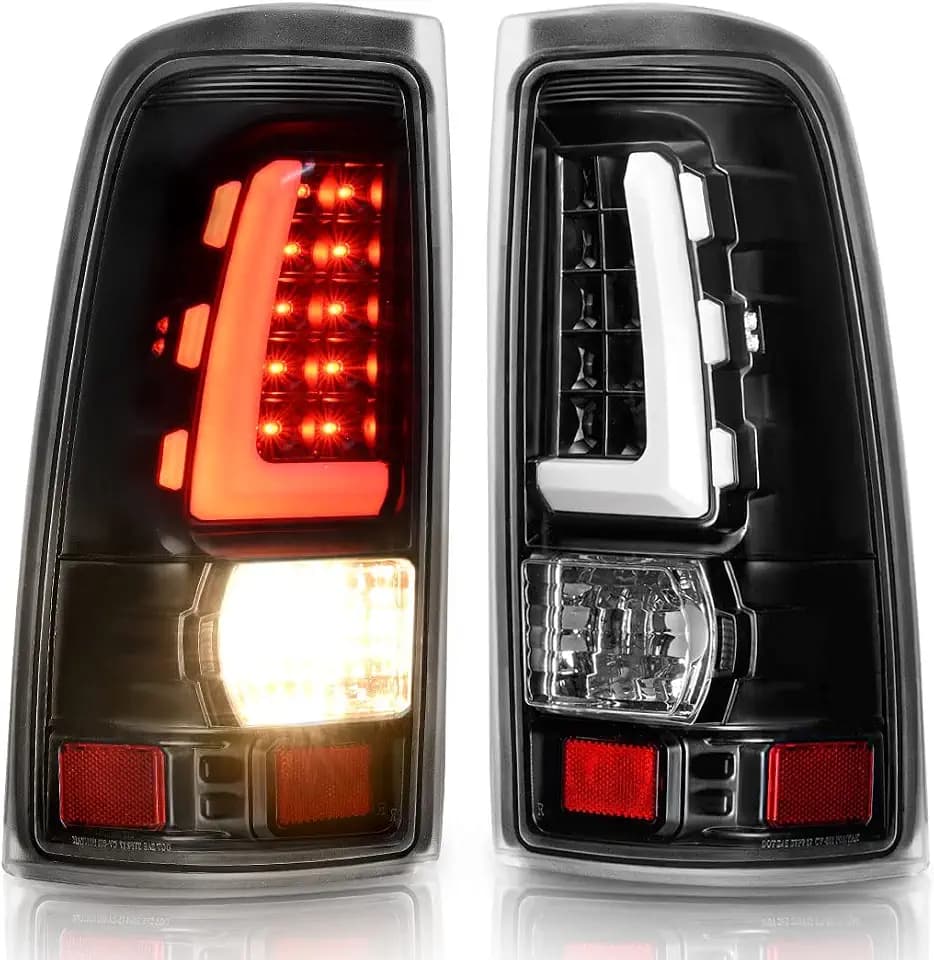 DWVO LED Tail Lights Compatible with 1999-2006 Chevy Silverado Black