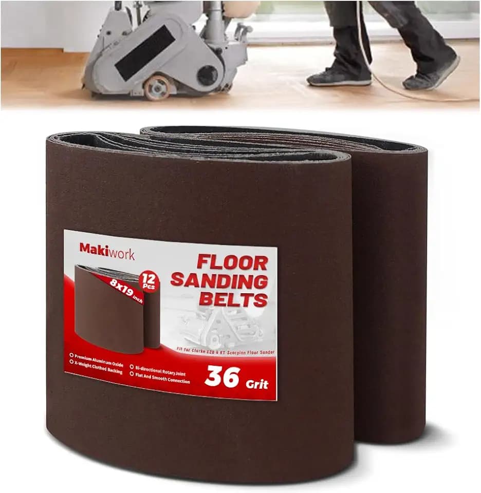 Schleifbänder 480 x 200 mm, Korn 36, 12 Stück – Aluminiumoxid Schleifhülsen für Holz- und Bodenschliff, X-Gewebe, langlebige Verbindung