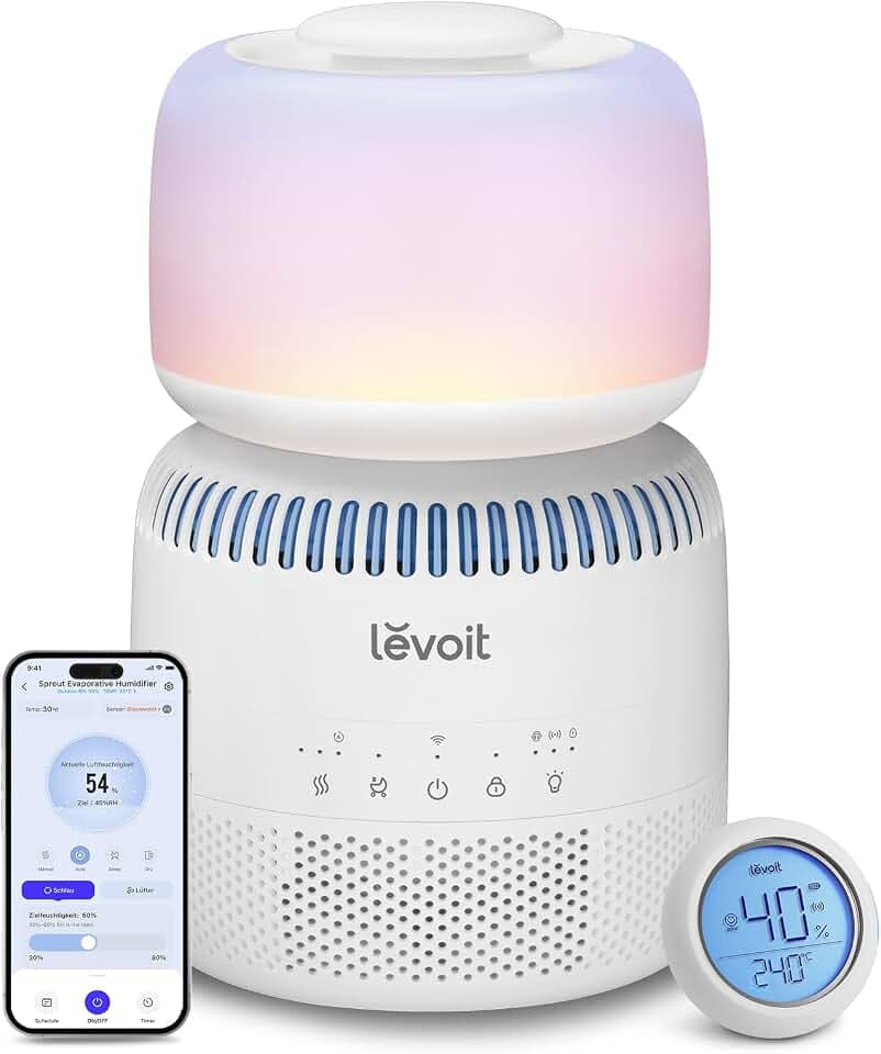 Levoit Smart Verdunstungsluftbefeuchter für Baby, Schlafzimmer, 3,8 L