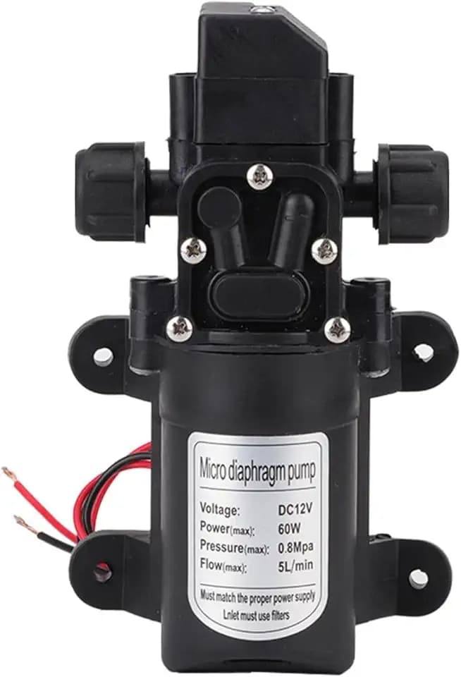 KSTE Pumpe Selbstansaugend 12V, Pumpe DC 12V, Hochdruck Selbstansaugende Wasserpumpe for Autowaschanlagen, Wohnhaus, Reinigung, Gartenbewässerung oder Sprühen