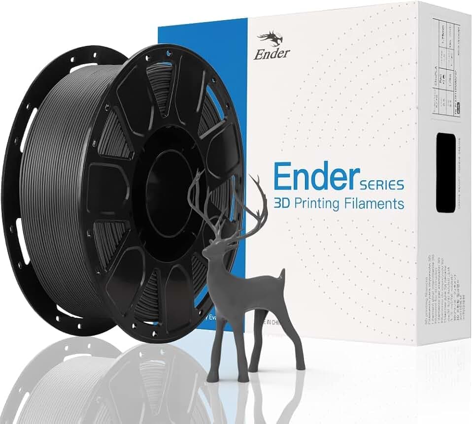 Creality PLA Filament 1.75mm, Ender PLA 3D Drucker Filament 1kg Schwarz