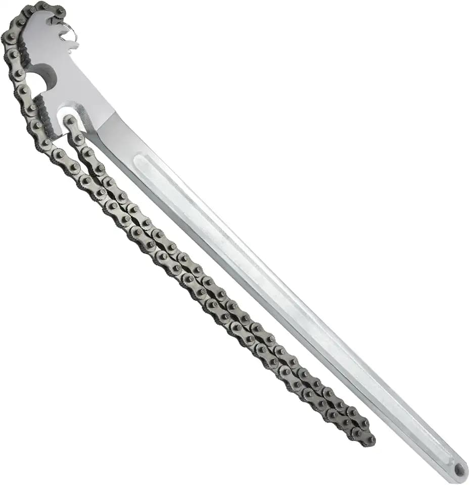 AUPREX 24 Inch Heavy Duty Carbon Steel Pipe Wrench, Fits Max 12 Inch Diameter, Adjustable Large Chain Oil Filter Wrench for Universal Use