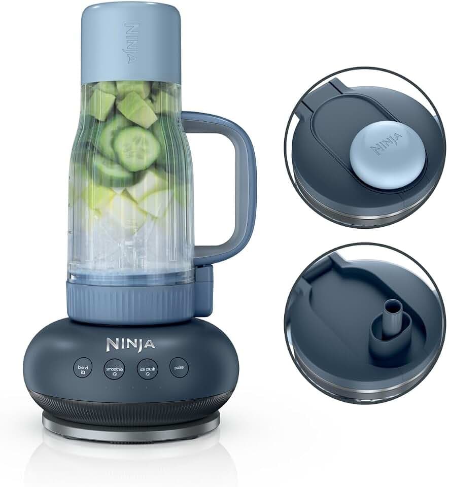 Ninja BlendBoss Mixer mit tragbarem Becher, Cyberspace DB351EUCY | Mixgerät mit abnehmbarem Reisebecher, 3 voreingestellte Auto-Modi