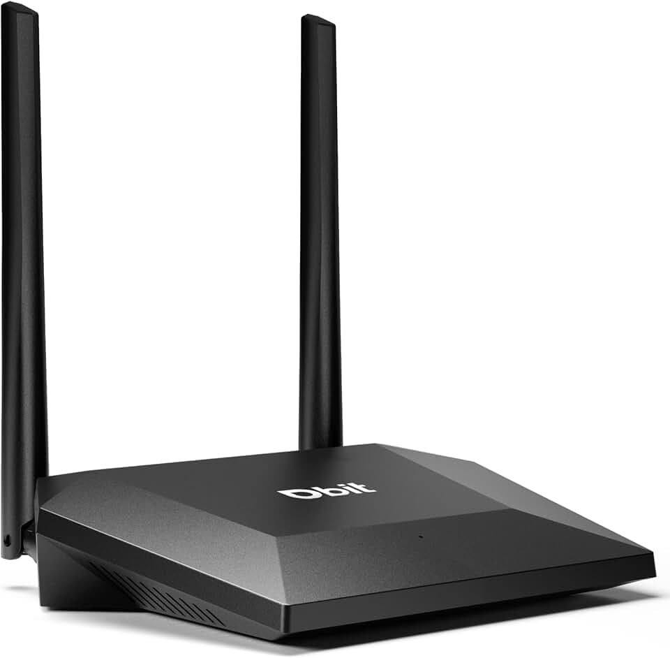 DBIT N300 2.4GHz WiFi Router with WISP Wireless Repeater Mode Internet Router for Security Cameras, IoT Smart Home Devices - Guest Network, Internet Access Control, WPA2, WPS, Easy Setup (T1 Pro)