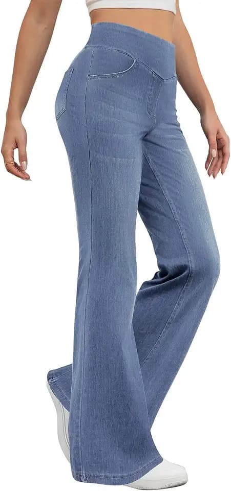 COPYLEAF Bootcut Jeans for Women Stretchy Pull On Casual Trendy Flare Jeans