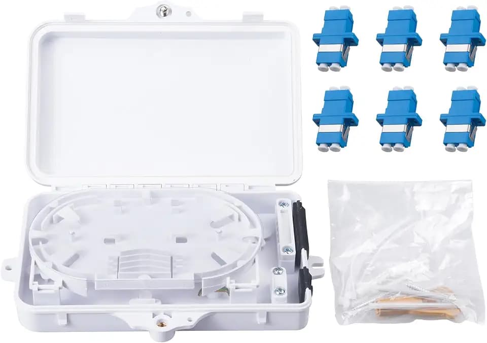 6 Port Fiber Wall Box w/LC Couplers, FTTH Distribution Enclosure