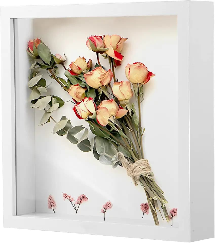 3D Bilderrahmen 22 x 22cm Tief 4,4 cm zum Befüllen, Weiß