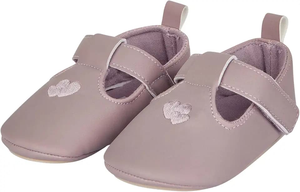Sterntaler Baby Ballerinas Herz - Baby Schuhe aus Kunstleder mit Herz-Stickerei und Klettverschluss - Kleinkind Mädchen Schuhe mit Rutschfester Sohle