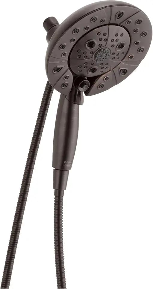 Delta Faucet 5-Spray In2ition Dual Shower Head with Handheld Spray, H2Okinetic Oil Rubbed Bronze Shower Head with Hose, Showerheads, Handheld Shower Heads, Venetian Bronze 58480-RB-PK