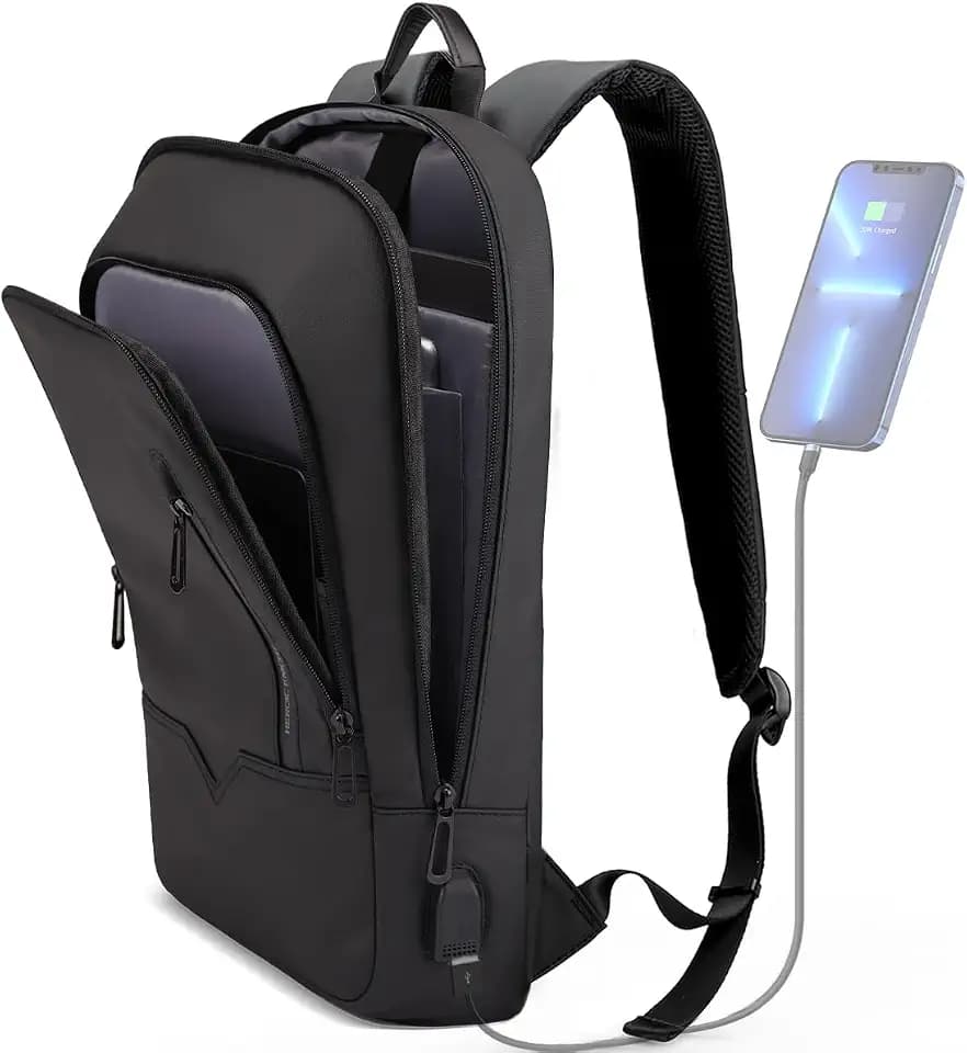 hk Backpack for Men, Business Slim Computer Bag for 15.6 Inch Laptop