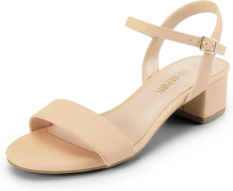 DREAM PAIRS Women's Chunky Low Block Heel Dress Sandals