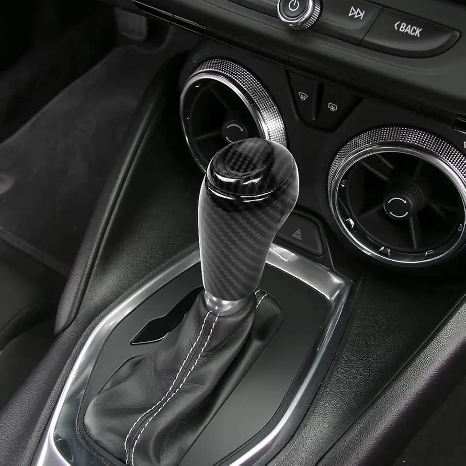CheroCar for Camaro Gear Shift Knob Cover Interior Accessories for Chevrolet Camaro 2016-2026 (Carbon Fiber)