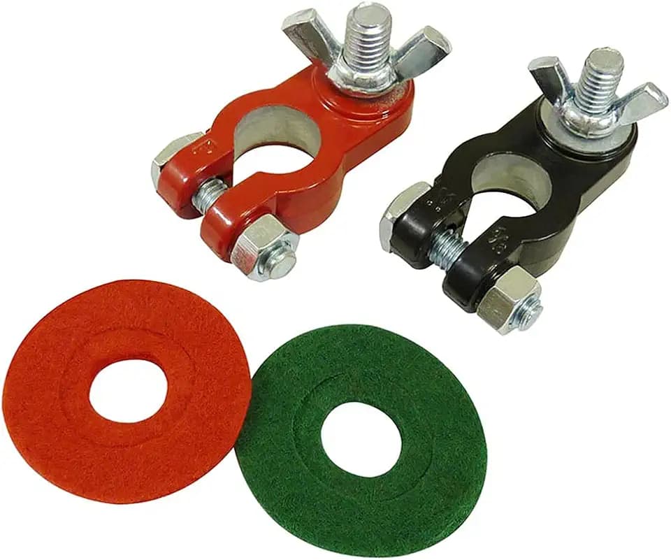 Schumacher Electric Coated Zinc-Plated Marine Terminal Ends and Felt Post Washers, For 3/8-Inch and 5/16-Inch Battery Posts, For Automotive, Marine, and Power Sport Batteries, BAF-MT2