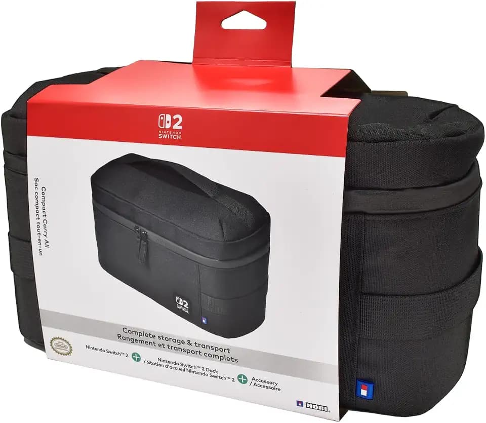 HORI Compact Carry All (Black) Travel Bag for Nintendo Switch 2 - Officially Licensed by Nintendo