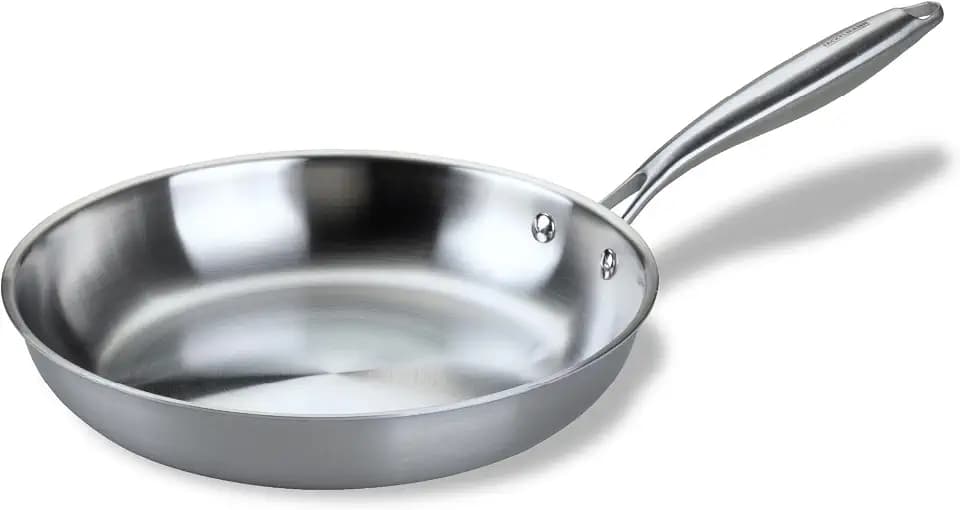Fackelmann VITA3 Bratpfanne Ø 28 cm – Edelstahlpfanne mit ergonomischem Griff, für Induktion, Gas, Elektro- und Glaskeramikherde, backofengeeignet bis 200 °C, spülmaschinengeeignet