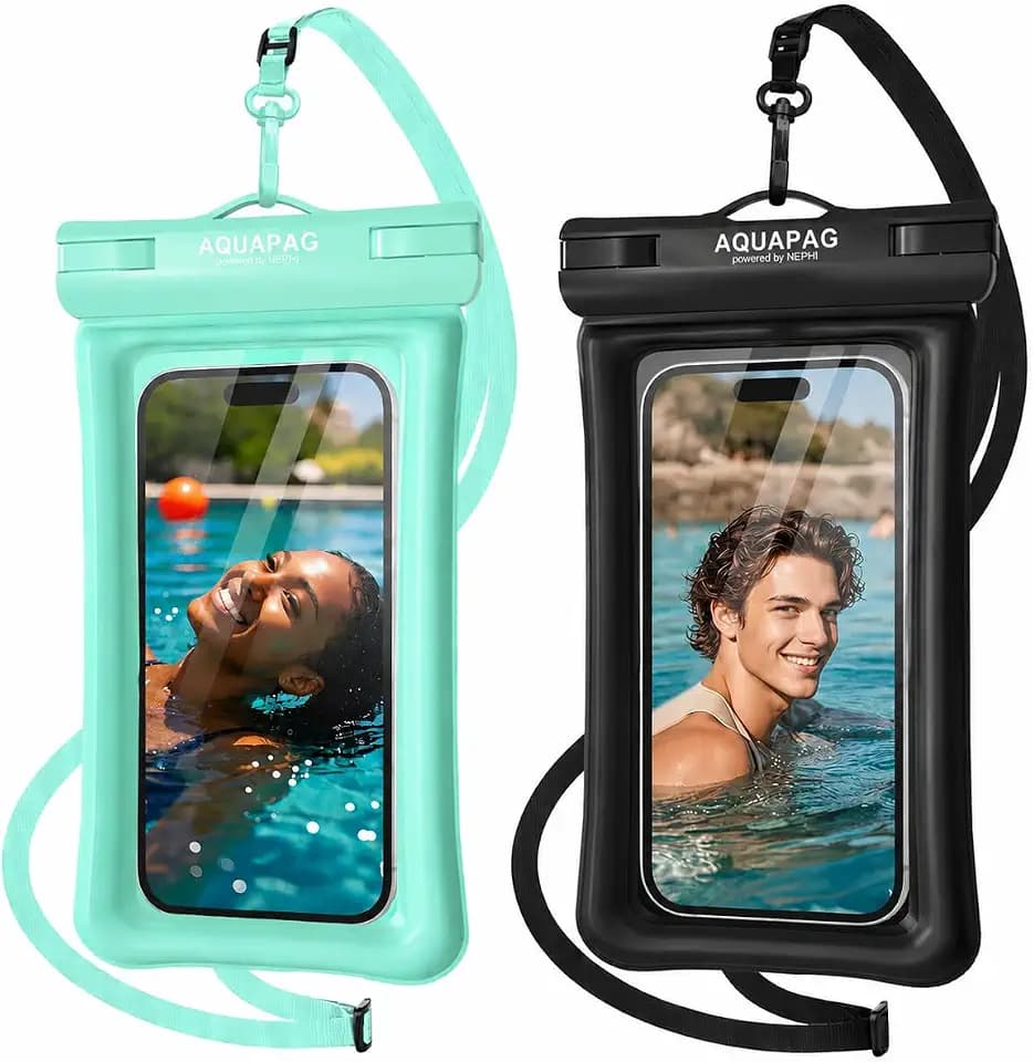 NEPHI IP68 Waterproof Phone Pouch 2 Pack-Up to 8.0"，Adjustable Neck Lanyard Floating Waterproof Phone Case for iPhone,Phone Dry Bags for Vacation Beach Pool Travel Essentials