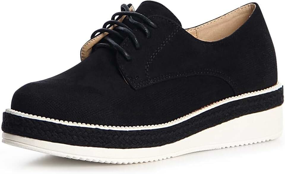 1328 Damen Halbschuhe Derby Plateau Schnürer Budapester
