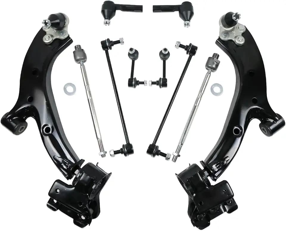 12PCS Front Lower Control Arm Suspension Kit fit for 2007 2008 2009 2010 2011 Honda CR-V End Kit w/Ball Joint Outer Inner Tie Rod Ends Sway Bar Links OE# K750297 ES800510