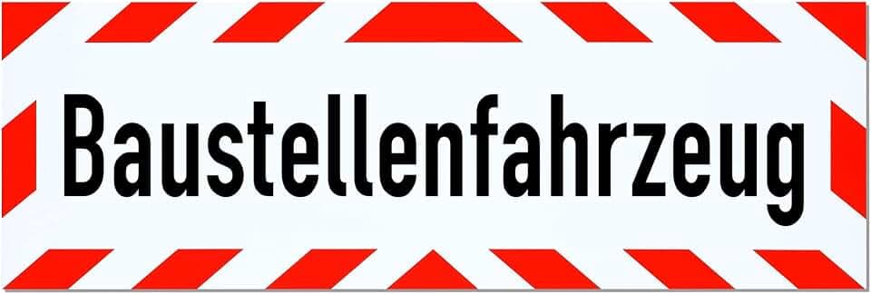 Magnetschild Baustellenfahrzeug | Schild magnetisch | mehrere Größen lieferbar (35 x 11 cm)