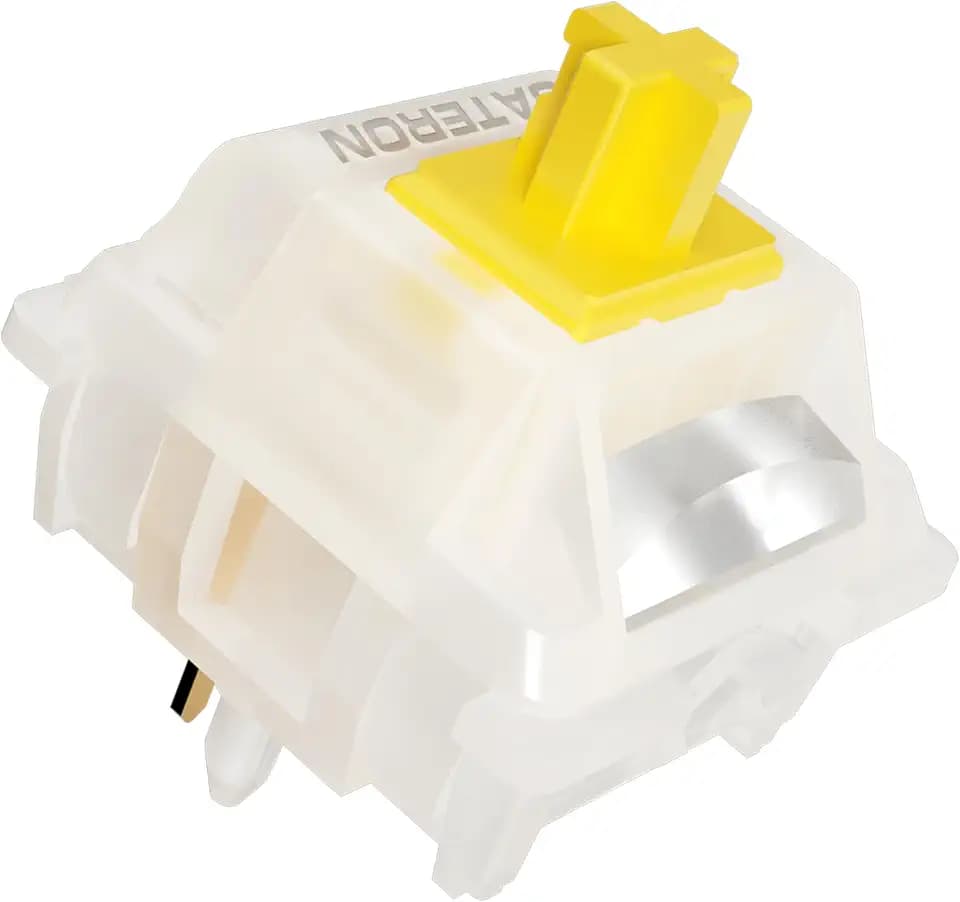 GATERON Milky Yellow Pro V3 Keyboard Switches, Pre-lubed Linear 5 pin for All MX Mechanical Keyboard (90PCS)