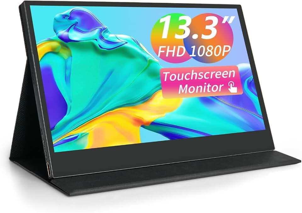 WIMAXIT Portable Touch Screen Monitor 13.3 Inch IPS Ultrathin 1920X 1080 Screen 10 Capacitive Touch HDMI Monitor 5V 2A USB Powered Compatible for PS4 PC Switch