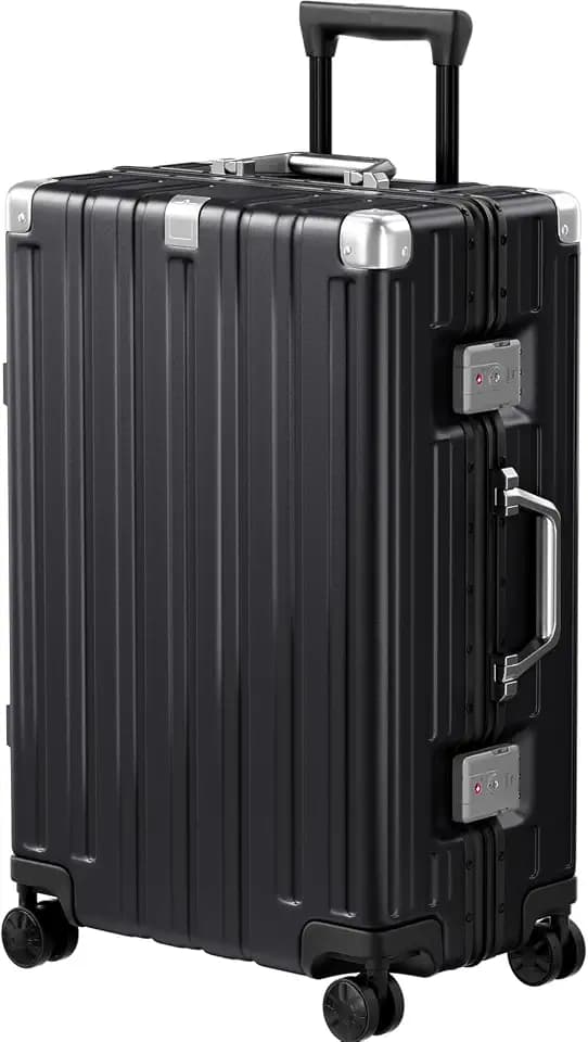 Krute Zipperless Luggage with Spinner Wheels 100% PC Hardside 24in Suitcase