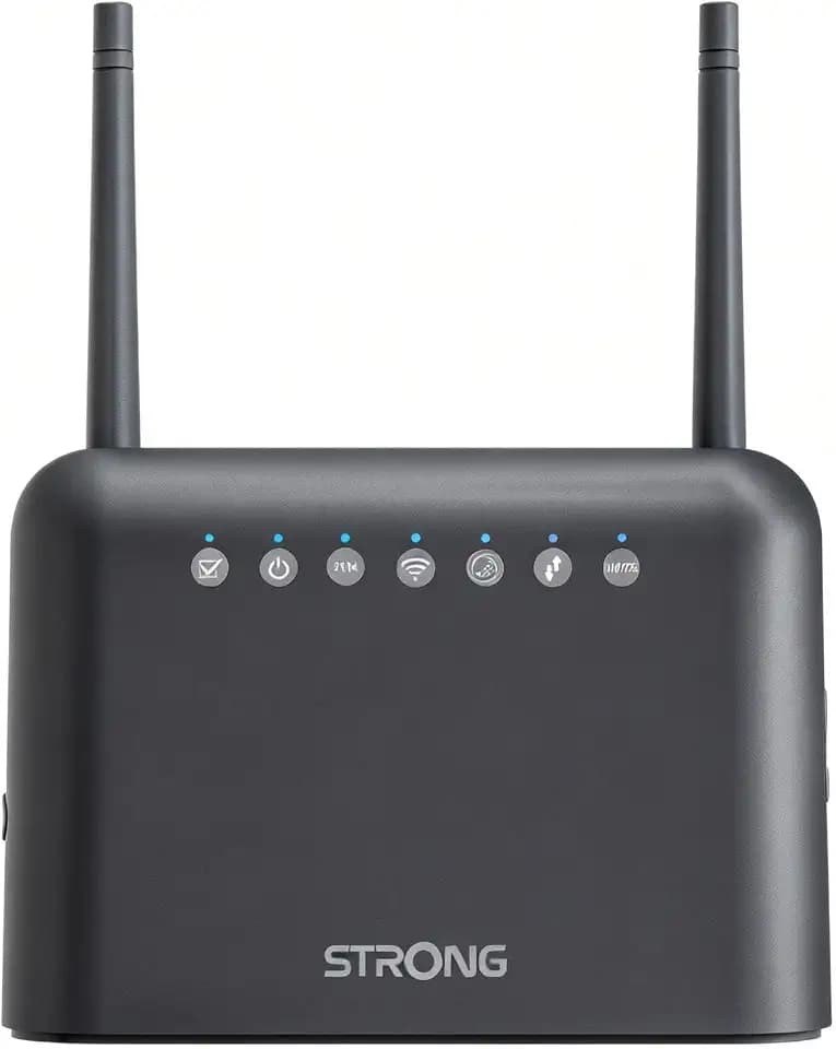 STRONG WLAN-Router mit SIM-Karte, glasfaserfreies WLAN bis 7,2 Gbit/s, 2,5 Gbit/s WAN/LAN-Port & RJ11-Telefonanschluss, NFC One-Tap, WAN-Failover, schwarz