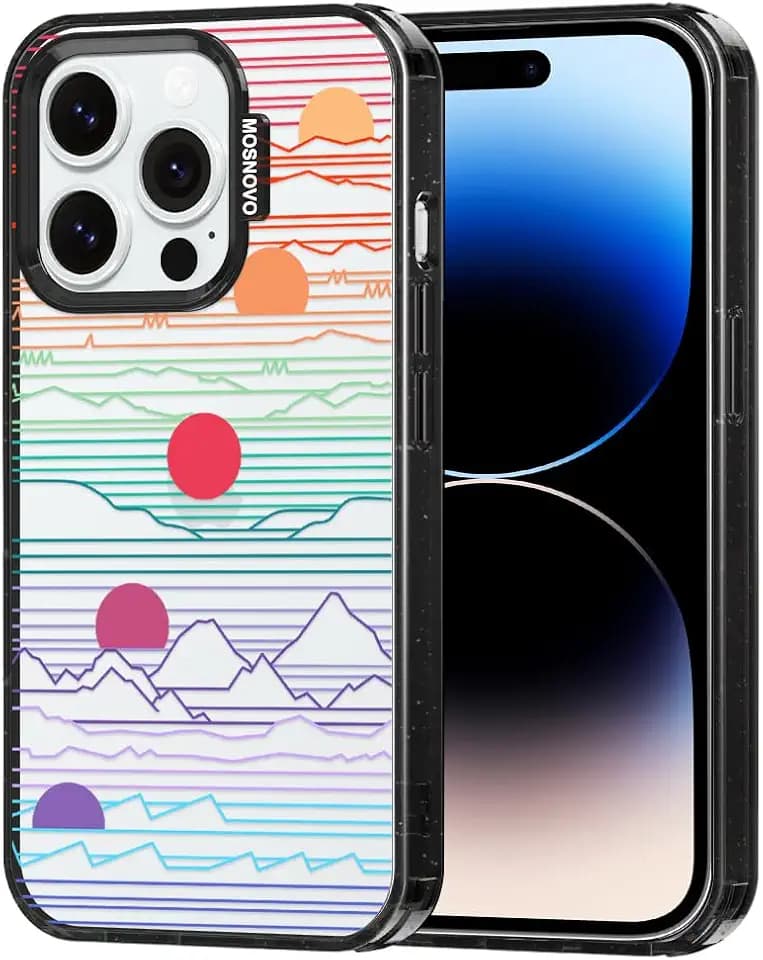 MOSNOVO for iPhone 14 Pro Case, Sunrise and Sunset, Black