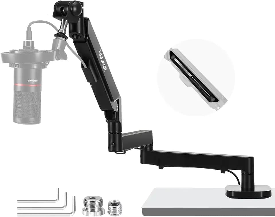 NEEWER Low Profile Mic Arm Desk Mount, with Pneumatic Damping, 360°, MS002