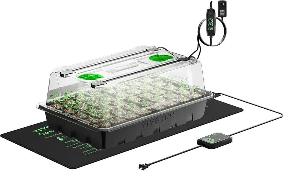 VIVOSUN 1-Pack Seed Starter Kit, 40-Cell Tray, LED Lights and Heat Mat