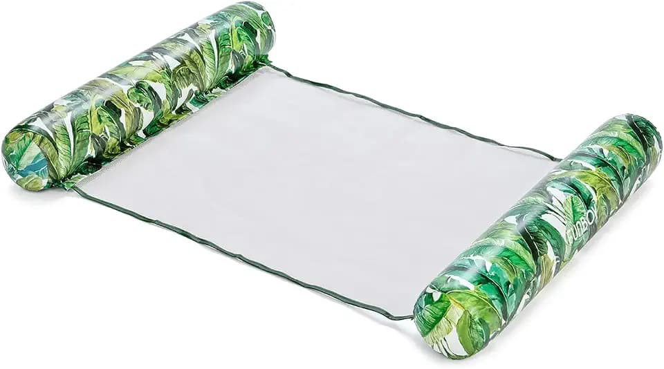 FUNBOY Palm Print Water Hammock Pool Float, Mesh Lounger