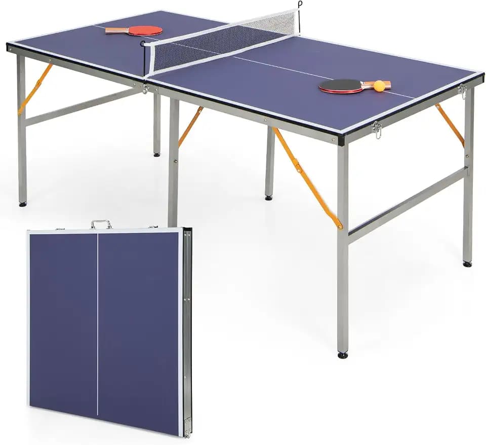 LIFEZEAL Tischtennisplatte Mini, Klappbarer Tischtennistisch Outdoor