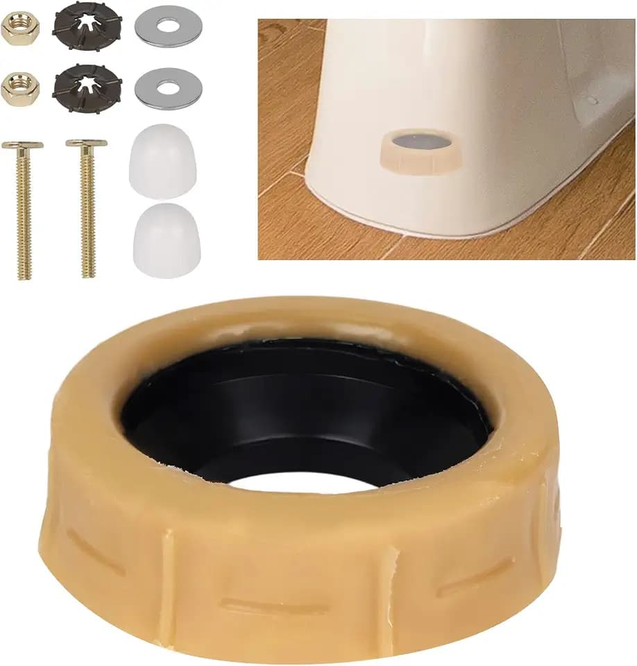 11pcs Extra Dicken Wachsring Toilette Ersatzkit, Wachs Dichtung Toilette mit Schrauben Unterlegscheiben Muttern Schraubenköpfen und Dichtungen Passend für mit 7,62cm 10,16cm Ablaufschläuche