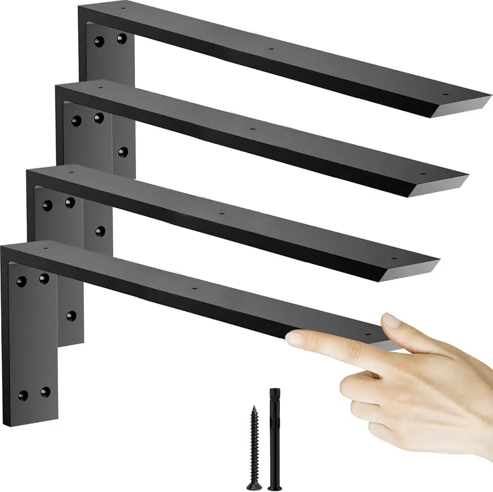 Countertop Support Bracket 20 inch 4 Pack (3/8" Thick),Premium Heavy Duty Granite Countertop Brackets 20"x8"x2.5",Shelf L Bracket Mantel Corbels for Quartz,Wood,Concrete and Laminate Countertops