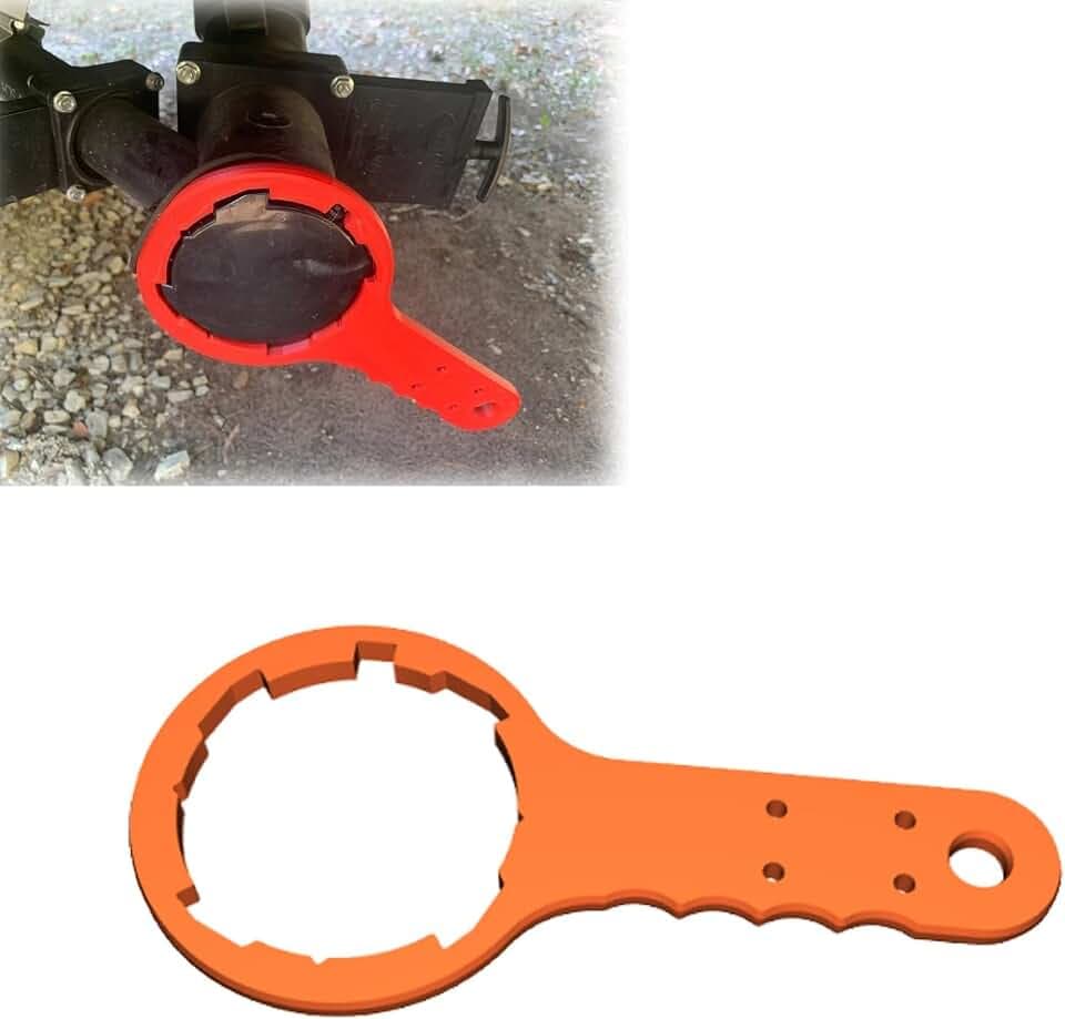 RV Sewer Cap Wrench for Valterra 3-Inch Caps - Heavy-Duty RV Waste Tank Removal Tool, Remove Stuck or Overtightened Waste Tank Caps on Campers & Motorhomes, Durable & Easy On/Off (Orange)
