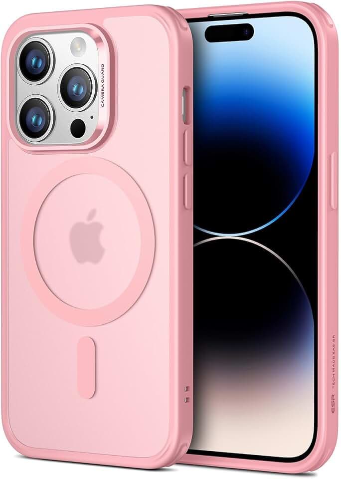 ESR für iPhone 14 Pro Hülle für MagSafe, Vergilbungsschutz, Rosa