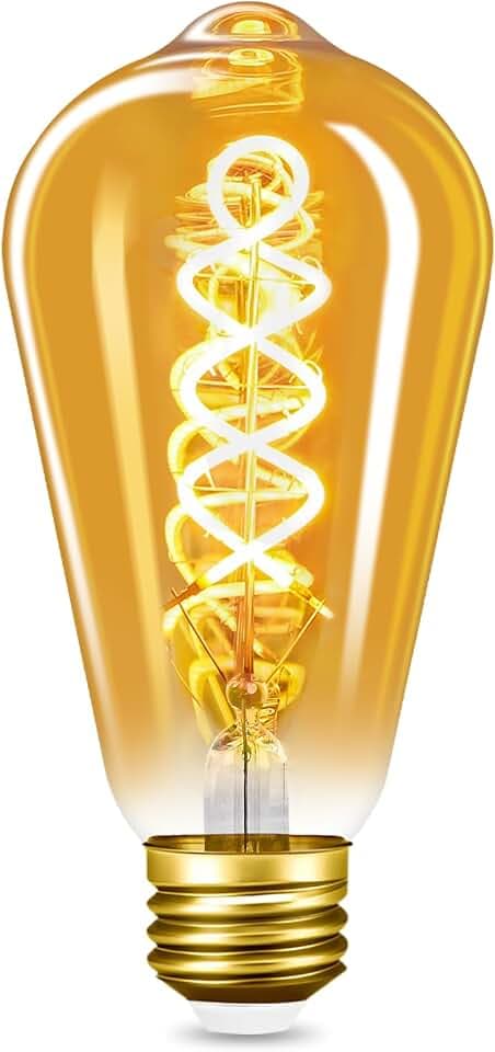 LED Edison Glühbirne E27, Vintage Glühbirne Dimmbar 4W LED Filament Birne Lampe Amber Glas Ideal für Dekorative Beleuchtung