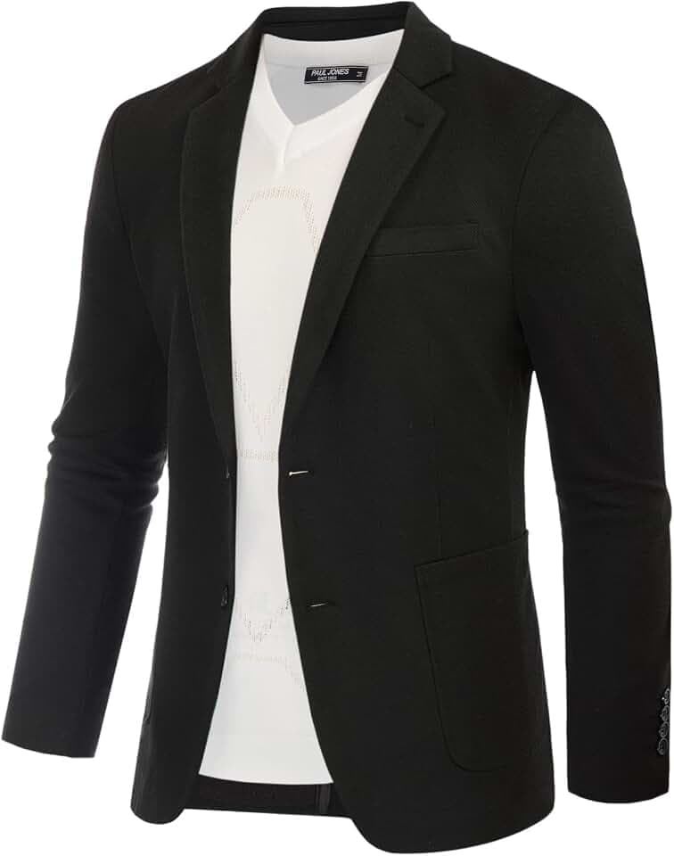 PJ PAUL JONES Sakko Herren Sportlich Klassisch British Blazer 2 Knöpfe Modern Strick Blazer Anzugjacke für Männer